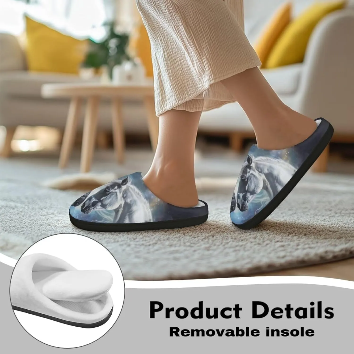 Xpyiqun Slippers Women Men Slip On House Shoes Fuzzy Warm Winter Slippers Size 4-12