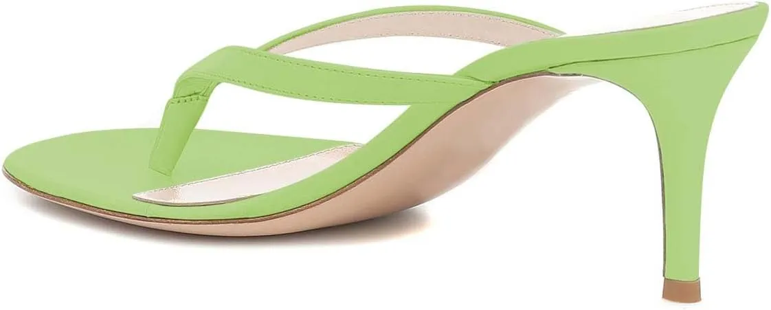 XYD Women Classic Thong Sandals Mid Heel Flip Flops Open Toe Daily Wearing Slippers Slip On Dress Party Shoes