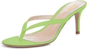 XYD Women Classic Thong Sandals Mid Heel Flip Flops Open Toe Daily Wearing Slippers Slip On Dress Party Shoes