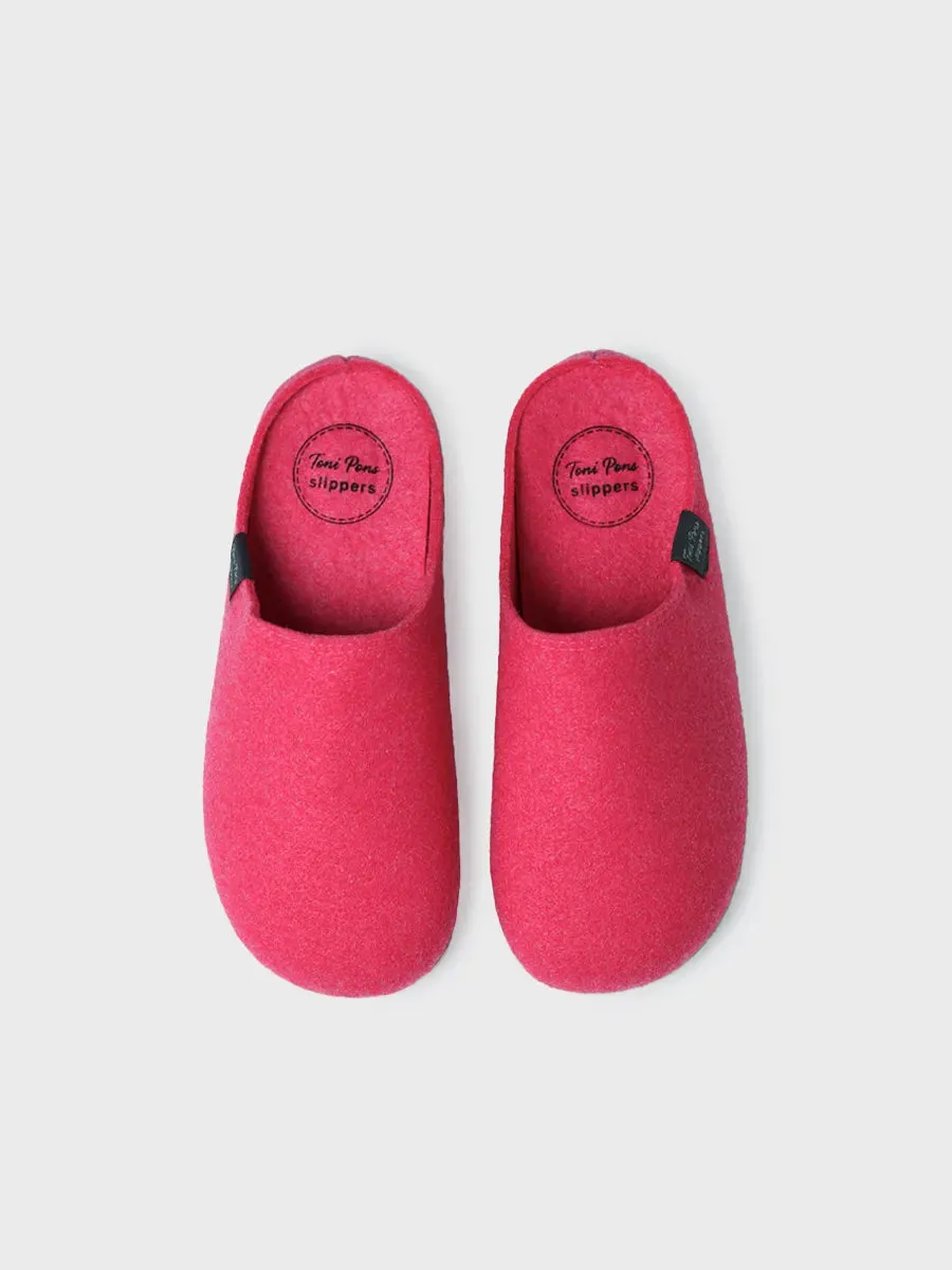 Zapatilla tipo zueco para mujer en fieltro reciclado | MONA-FR