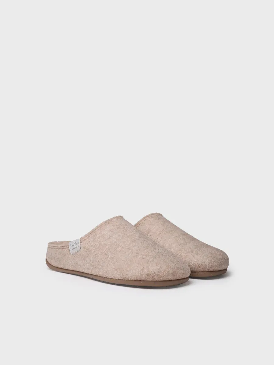 Zapatilla tipo zueco para mujer en fieltro reciclado | MONA-FR