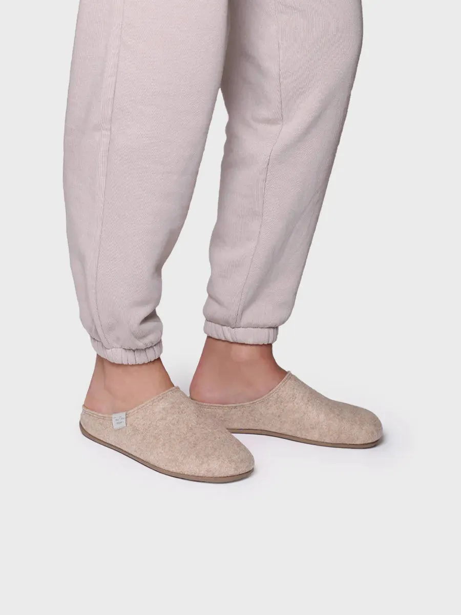 Zapatilla tipo zueco para mujer en fieltro reciclado | MONA-FR