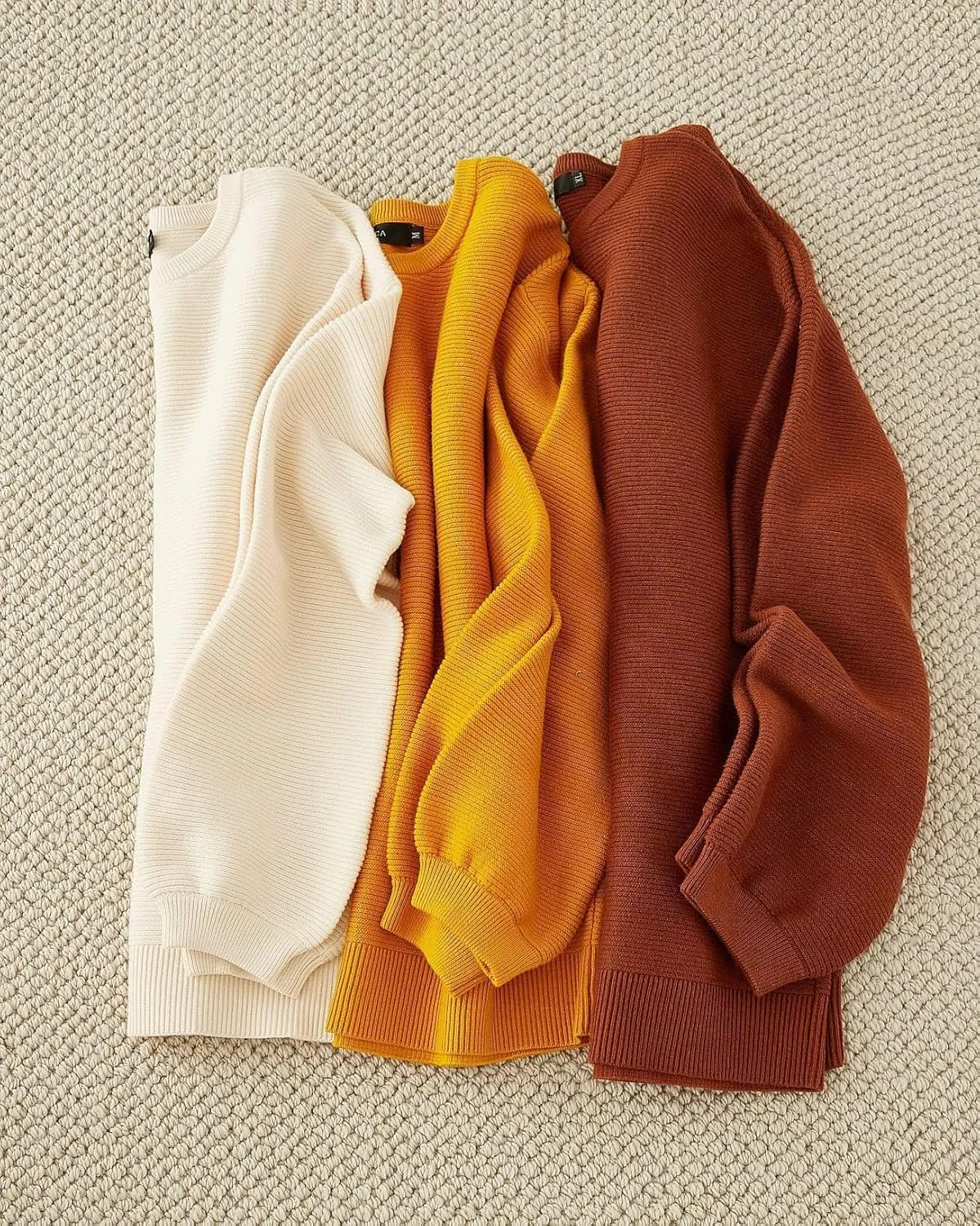 ZESICA Women's Crew Neck Long Lantern Sleeve Casual Loose Ribbed Knit Solid Soft Pullover Sweater Tops