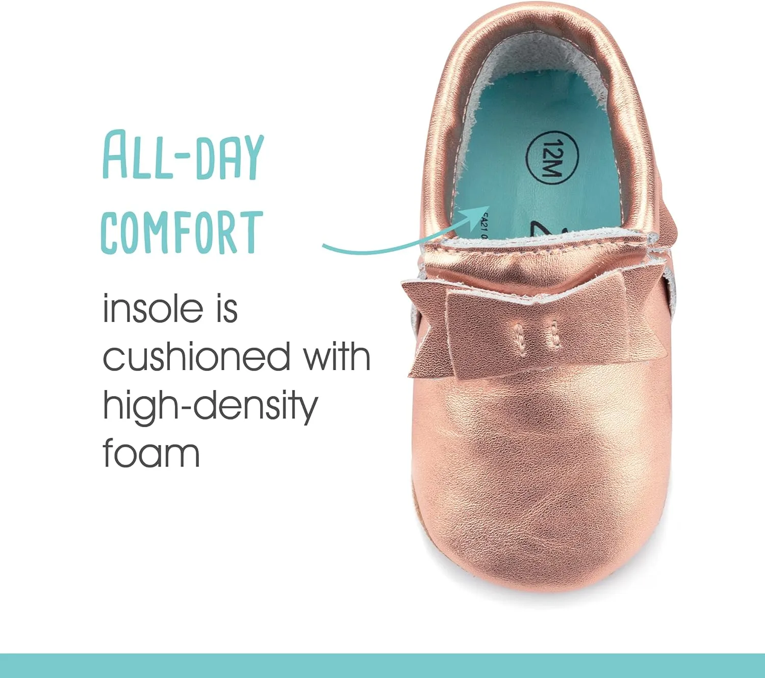 Zutano Unisex Baby Leather Moccasins, Slip Resistant, Soft-Sole Stay On Baby Shoes