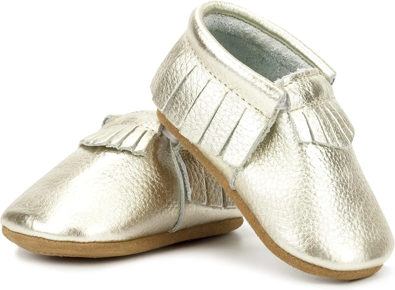 Zutano Unisex Baby Leather Moccasins, Slip Resistant, Soft-Sole Stay On Baby Shoes